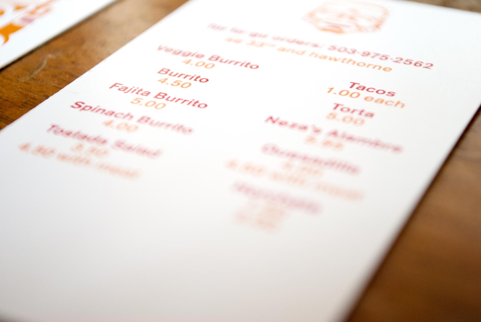 Neza punch card menu